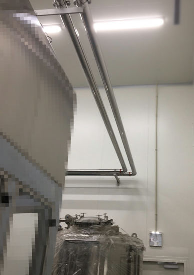 サニタリー配管施工中